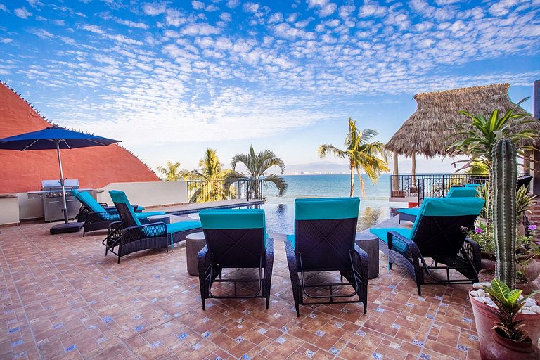 Oceanfront Escape with Private Beach, Pool & Views