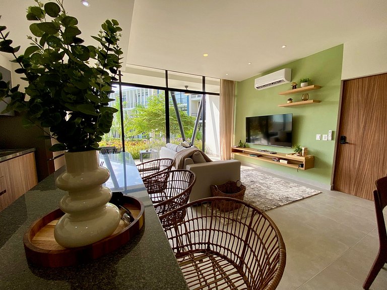 Condo en Nuevo Vallarta, Alberca y Patio Privado