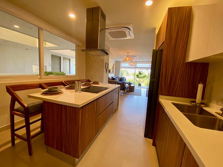 Near the Beach, Balcony, Pool and Fitness Delight